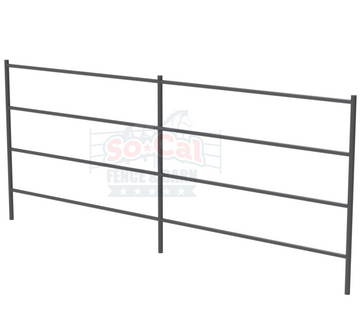 Premium 12x5 Horse Corral Panel (4 Rail) 1-5/8" 14 Gauge *Bare Metal/Rustic* - 0