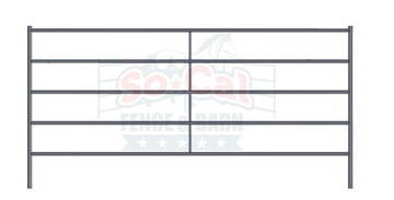 Premium 10x5 Horse Corral Panel (5 Rail) 1-5/8" 14 Gauge Steel *Powder Coated Dapple Grey*