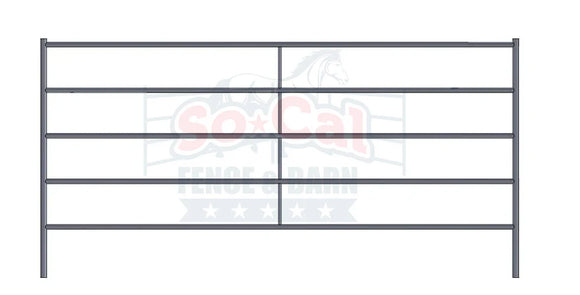 Premium 10x5 Horse Corral Panel (5 Rail) 1-5/8" 14 Gauge *Bare Metal/Rustic*