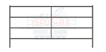 Premium 10x5 Horse Corral Panel (4 Rail) 1-5/8" 14 Gauge *Bare Metal/Rustic*
