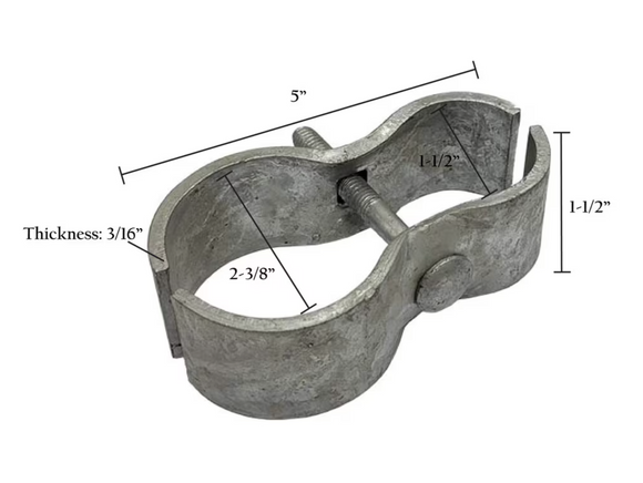 2-3/8" to 1-5/8" Galvanized Panel Clamp Adapter