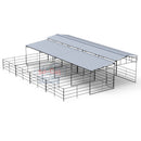 Mare Motel Shed Row with (4) 12x24 Stalls and 12ft Breezeway 4-Rail-1