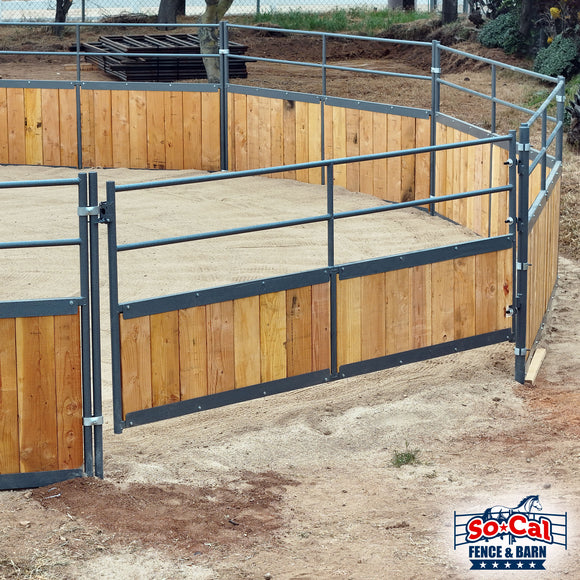 Signature Series Wooden Round Pen With 10ft Swing Gate - Wood Not Included