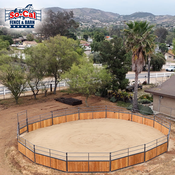 Signature Series Wooden Round Pen With 10ft Swing Gate - Wood Not Included