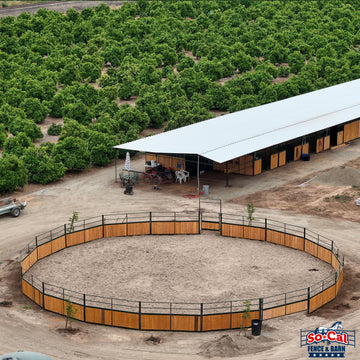 Signature Series Wooden Round Pen With 10ft Swing Gate - Wood Not Included - 0