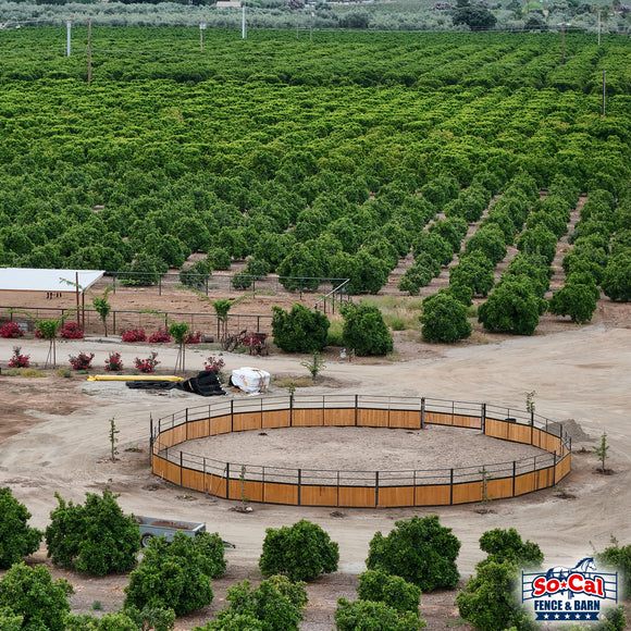 Signature Series Wooden Round Pen With 10ft Swing Gate - Wood Not Included