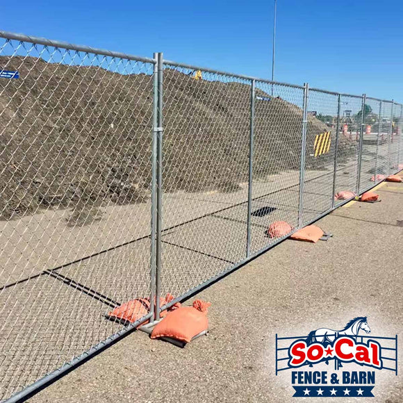 Free Standing 6′ x 12′ Temporary Chain Link Fence Panel | For Sale