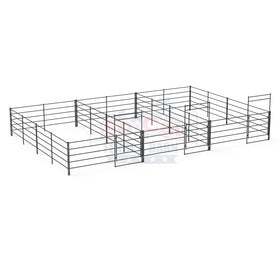 Three 12x24 Horse Stalls Side-by-Side (5-rail)