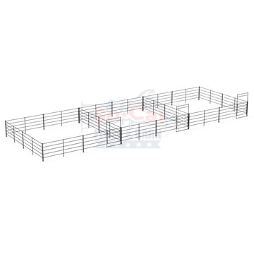 Three 24x24 Horse Stalls Side-by-Side (5-rail)