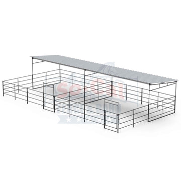 two 24x24 horse stalls with shelters