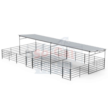two horse stalls with covers
