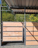 Mare Motel with (4) 12x24 Stalls FULLY COVERED and 12ft Breezeway 5-Rail +WOOD INSERTABLE CLAMPS-6