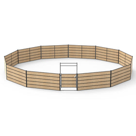 50ft Wood Round Pen Kit With Wooden Panels & Bow Gate (Wood NOT Included)