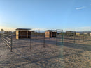 two loafing shed kits on a horse ranch