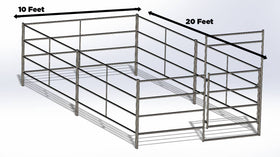 Two 10X20 Side by Side Stall Kit (5 Rail) - 0