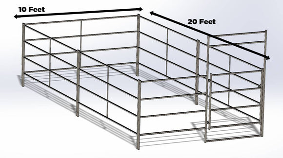 Two 10X20 Side by Side Stall Kit (5 Rail)