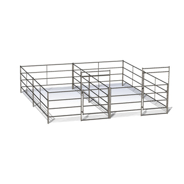 Two Premium 10X20 Side by Side Stall Kit (4 Rail) 14 Gauge Steel *RUSTIC*