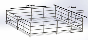 Premium 20X20 Stall Kit (5 Rail) 14-Gauge Steel - 0