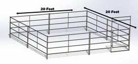 Two 20X20 Side by Side Stall Kit (5 Rail) - 0