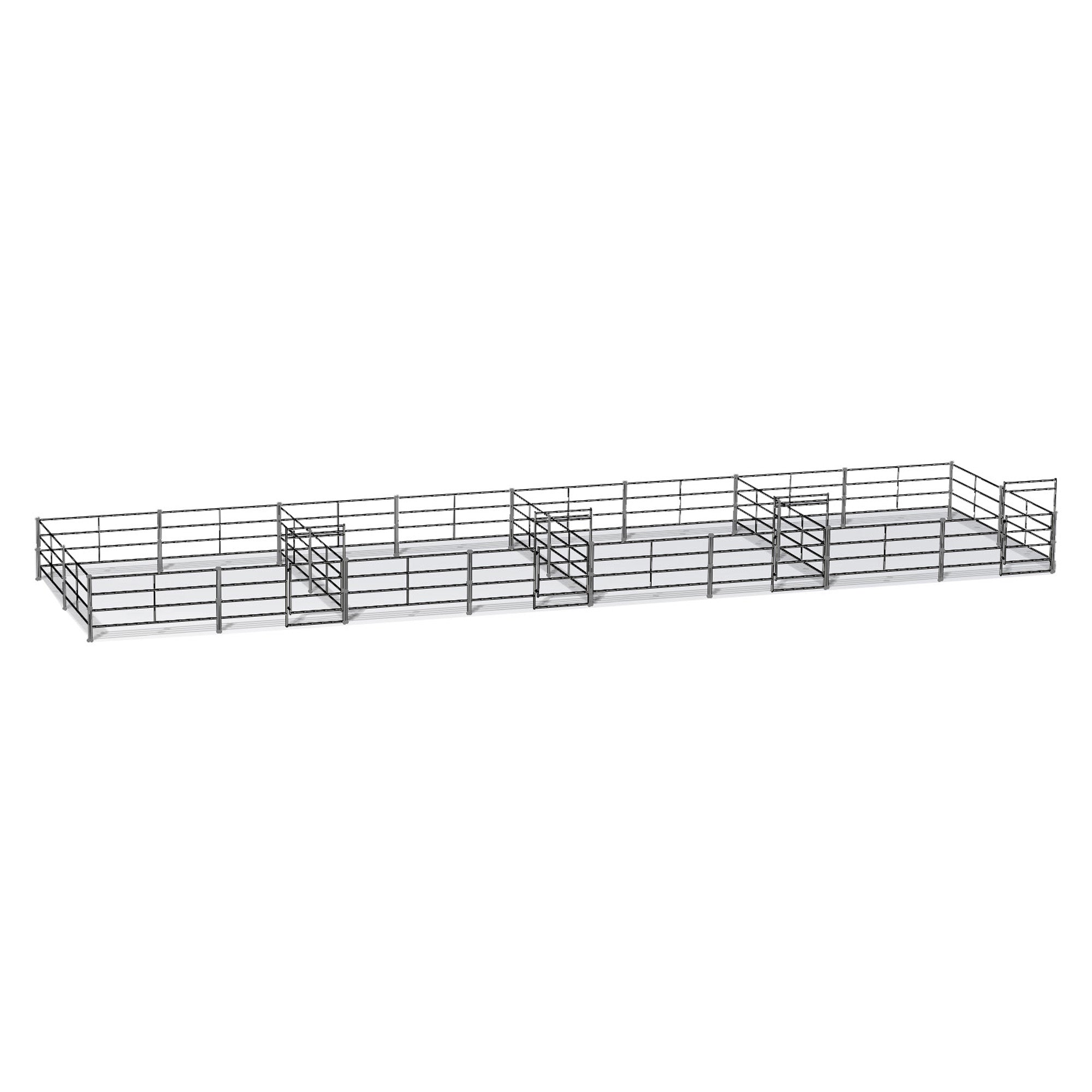 Four 20 Ft X 20 Ft Side by Side Stall Kit (5 Rail) | SoCal Fence and Barn