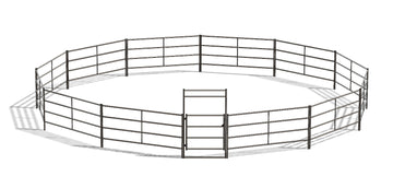 50ft Round Pen (4-Rail) 14-Gauge Steel *RUSTIC*