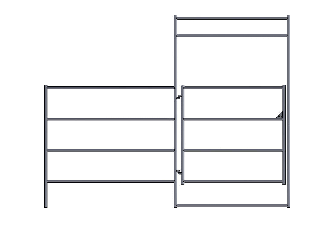 Panel Gate Combo 10 Ft 4 Rail SoCal Fence And Barn panel-gate-combo-10-ft-4-rail-socal-fence-and-barn